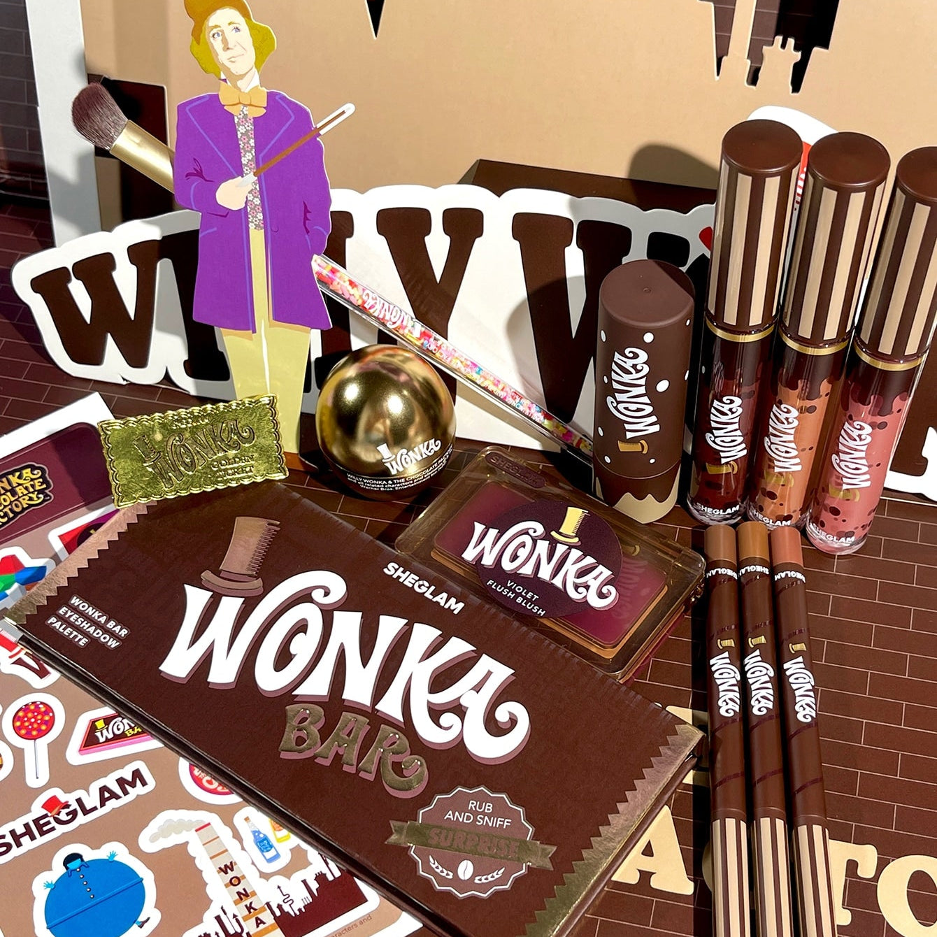 SHEGLAM Willy Wonka X Full Collection Makeup Set Chocolate-Inspired