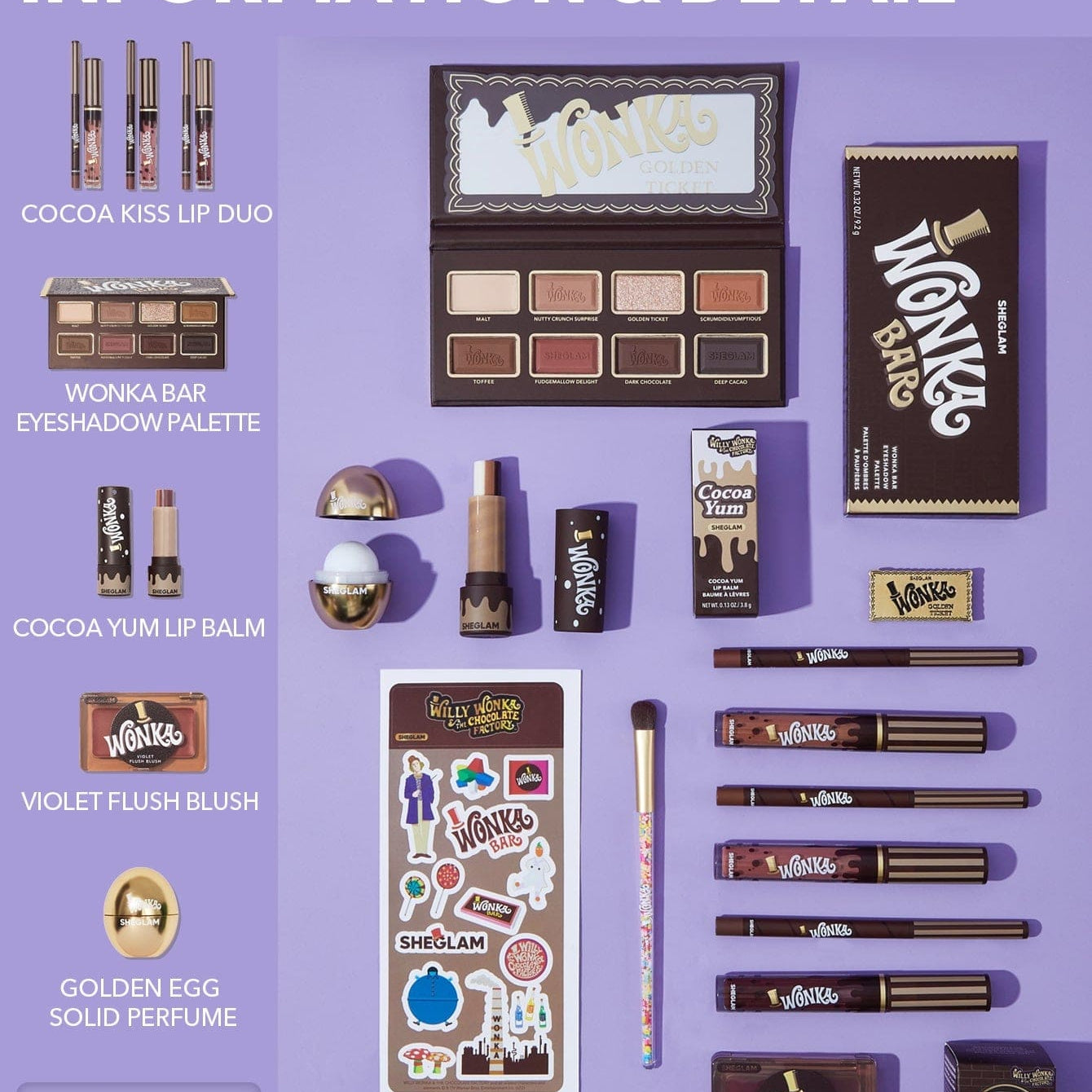 SHEGLAM Willy Wonka X Full Collection Makeup Set Chocolate-Inspired
