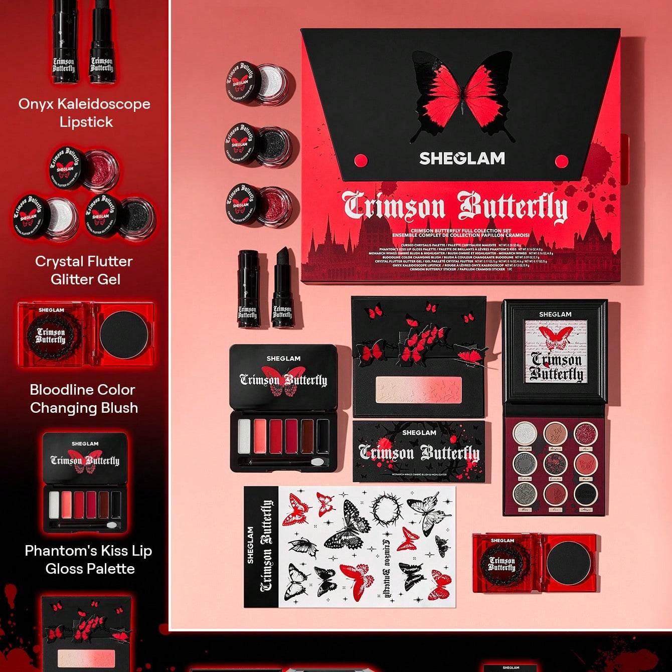 SHEGLAM Crimson Butterfly Full Collection Makeup Set