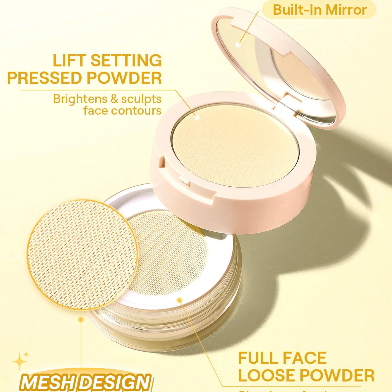 SHEGLAM Insta-Ready Ultra-Fine Blur & Lift Setting Powder Duo Banana