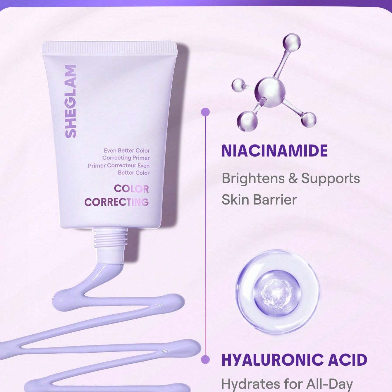 SHEGLAM Even Better Colour-Correcting Primer Purple for Brightening