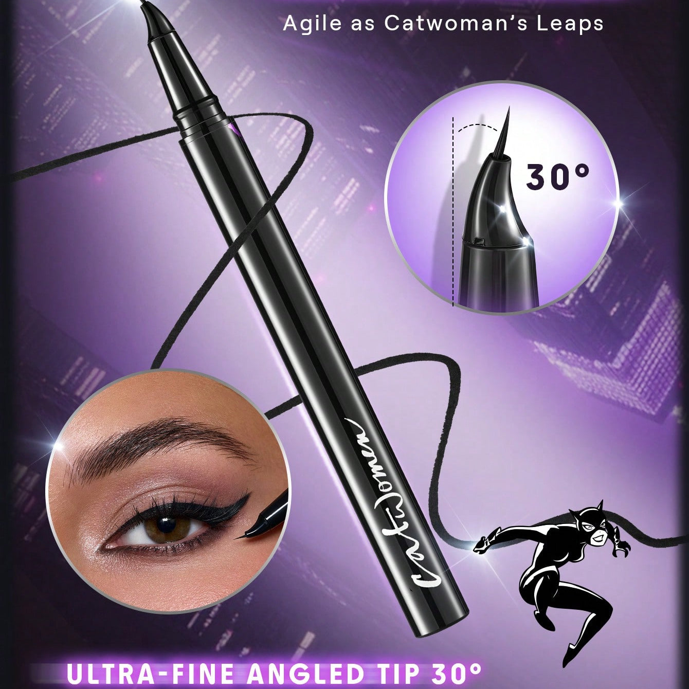 SHEGLAM Catwoman Meow Curved Precision Liquid Eyeliner Pen Black