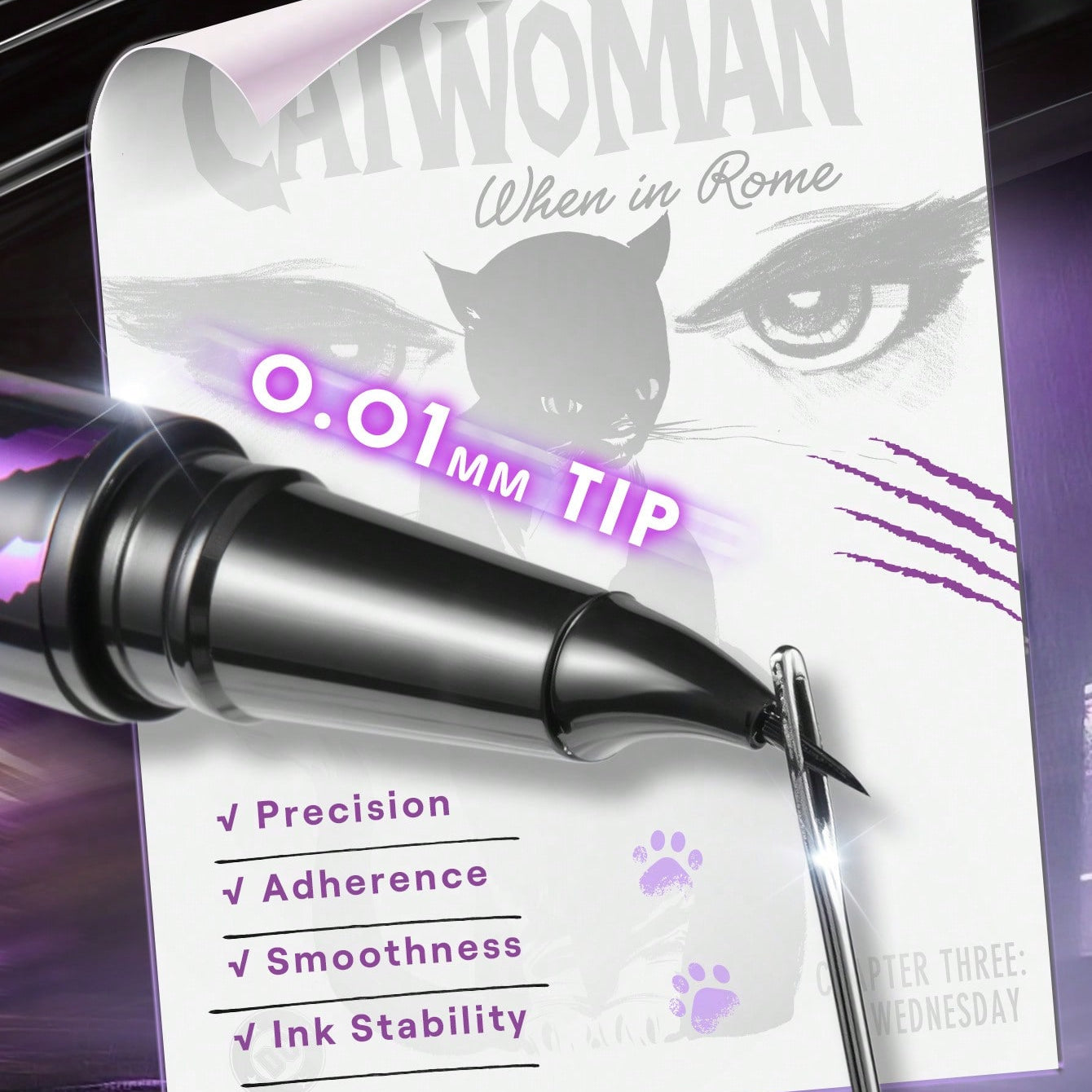 SHEGLAM Catwoman Meow Curved Precision Liquid Eyeliner Pen Black