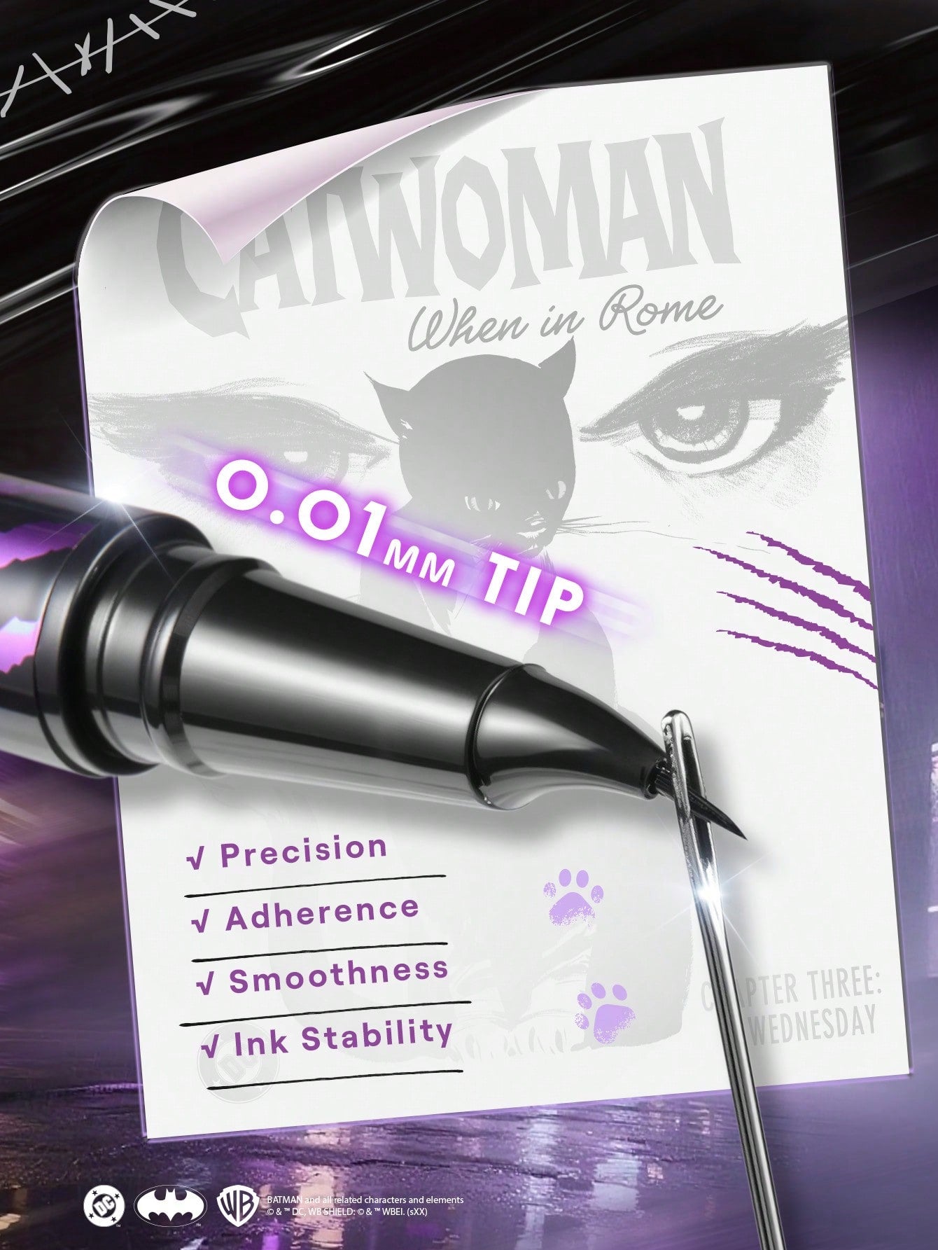 SHEGLAM Catwoman Meow Curved Precision Liquid Eyeliner Pen Black