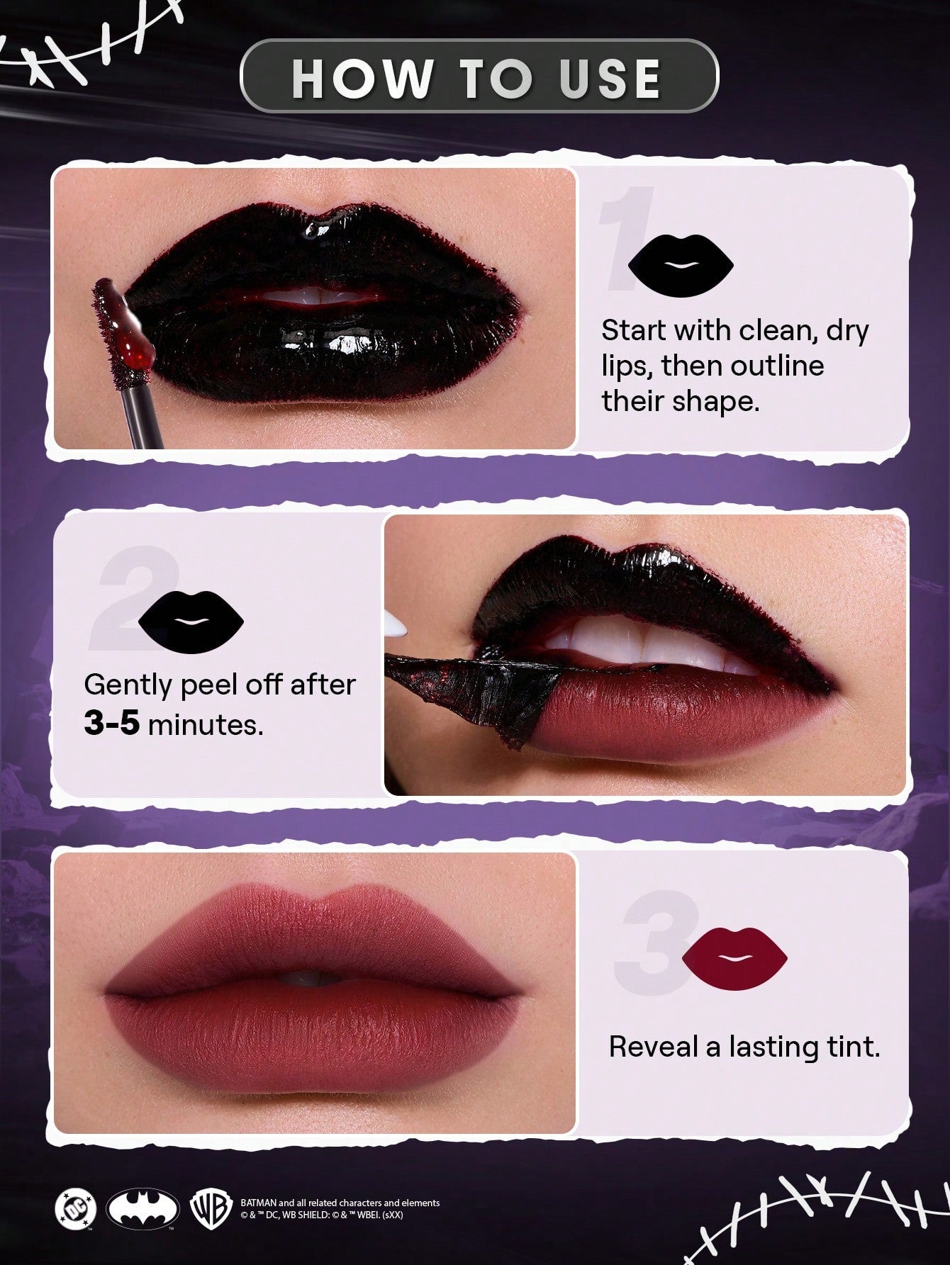 SHEGLAM Catwoman Peel-Off Lip Tint High Stakes Transfer-Proof Precision