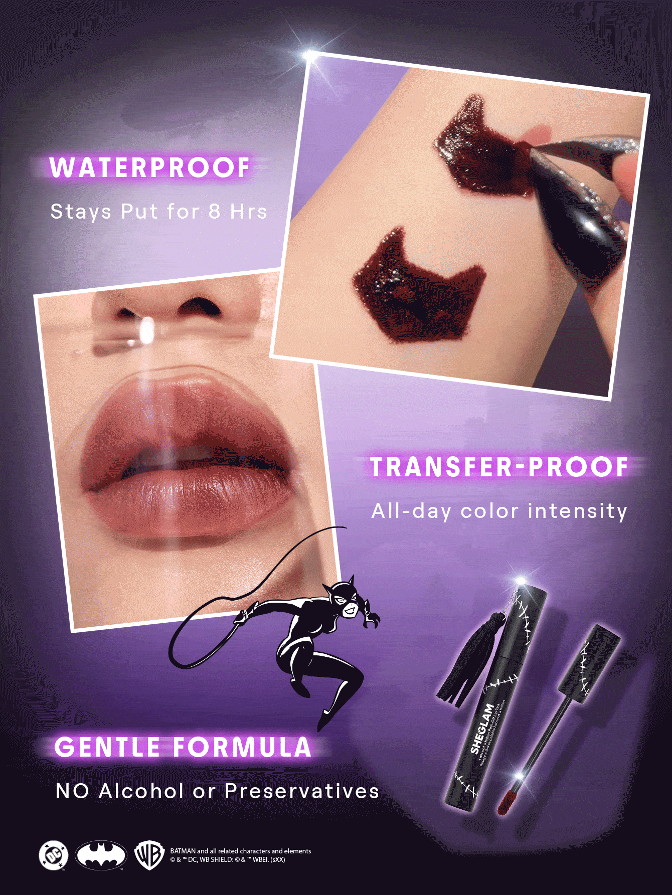 SHEGLAM Catwoman Peel-Off Lip Tint High Stakes Transfer-Proof Precision