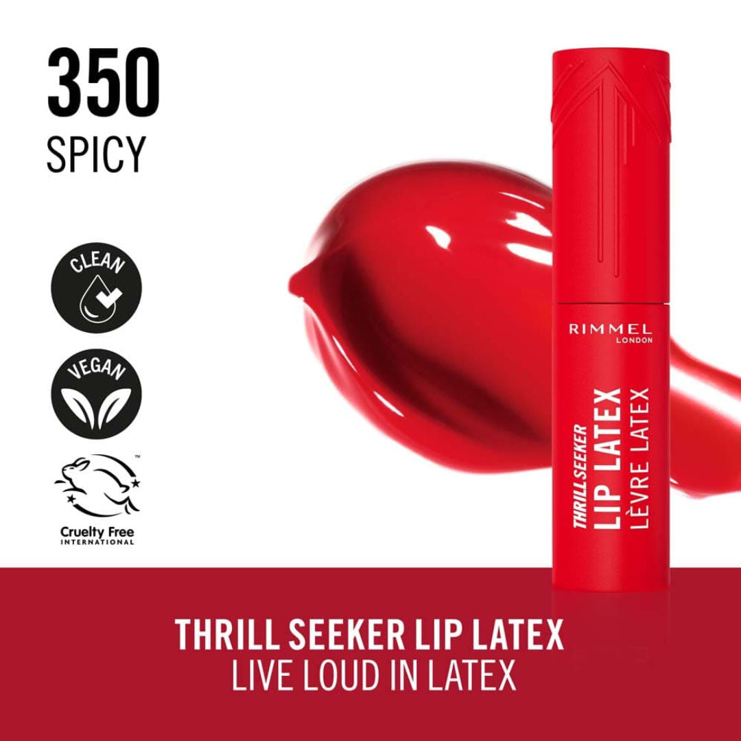 Rimmel Thrill Seeker Lip Latex: High-Shine, Long-Lasting, Vibrant Liquid Lipstick