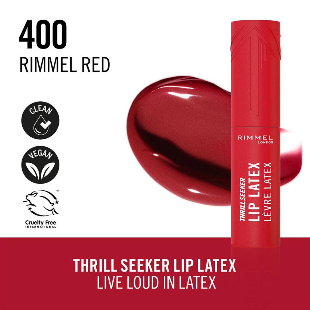 Rimmel Thrill Seeker Lip Latex: High-Shine, Long-Lasting, Vibrant Liquid Lipstick