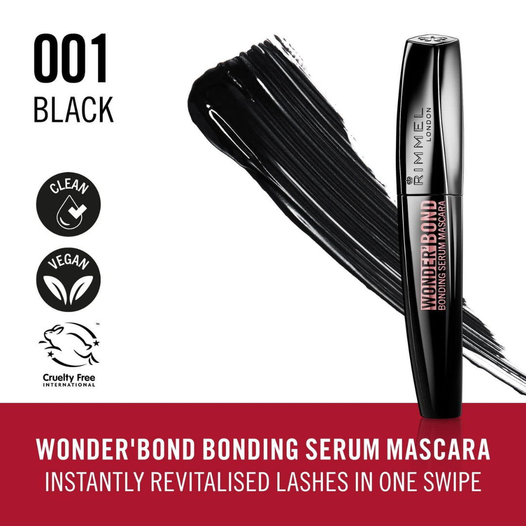 Rimmel Wonder'Bond Mascara Black: Ultimate Length, Volume & Strong Bond