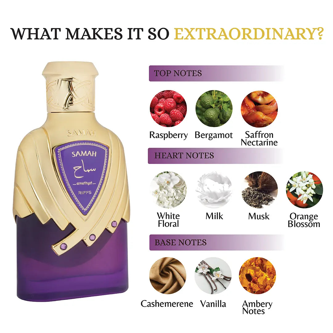 Riiffs Samah Amethyst Floral Fruity Vanilla Musk Eau de Parfum