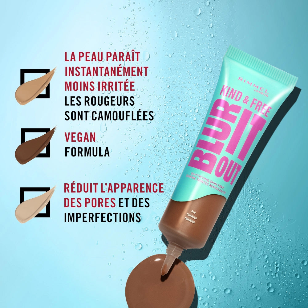 RIMMEL K&F Blur It Out SPF20 Mattifying Skin Tint Foundation