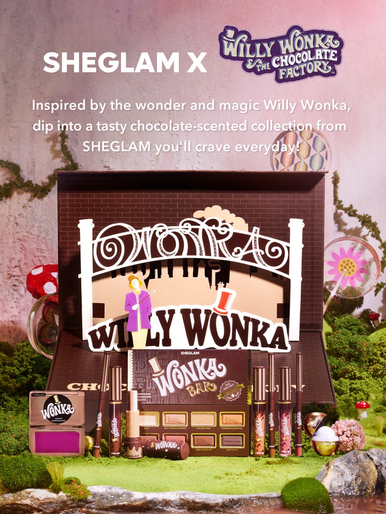 SHEGLAM Willy Wonka X Full Collection Makeup Set Chocolate-Inspired