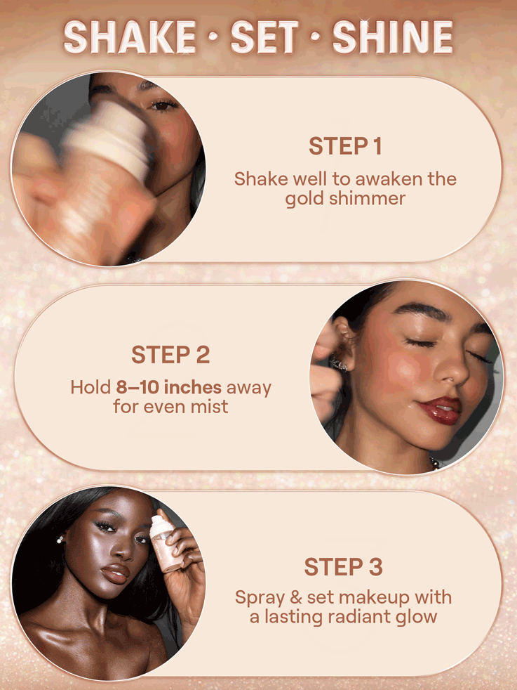 SHEGLAM Light Me Up Luminous Setting Spray with Gold