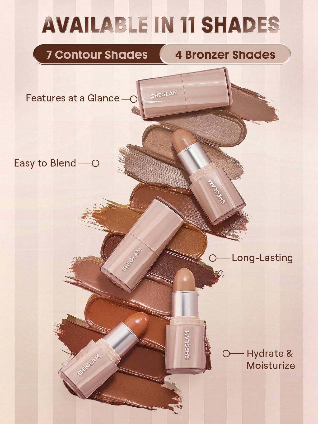 Buttery Buff Contour and Bronzer Cream Stick Golden Sun Shade
