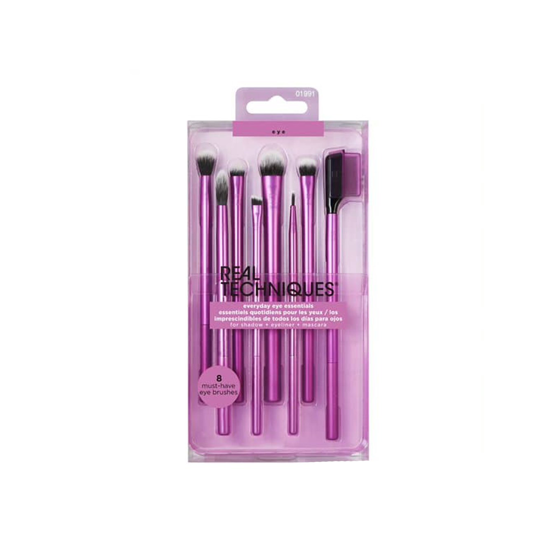 Real Techniques Everyday Eye Essentials Brush Set by Fattal Beauty - Precision Eye Makeup Tools