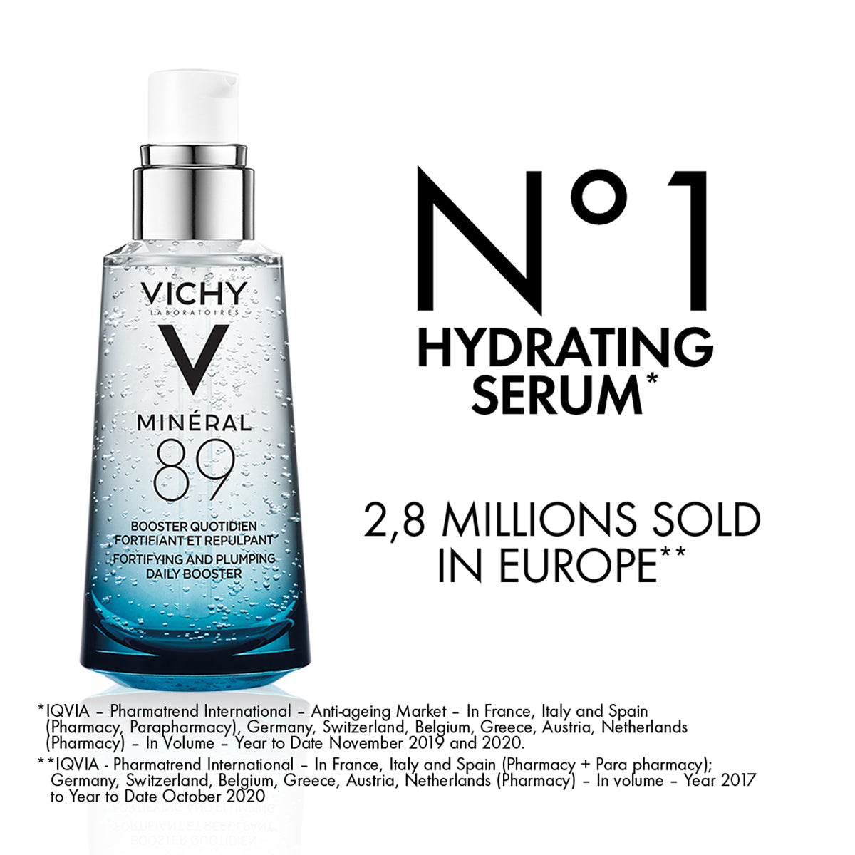 Vichy Mineral 89 Hyaluronic Acid Serum 50ml Hydrating Skin Booster