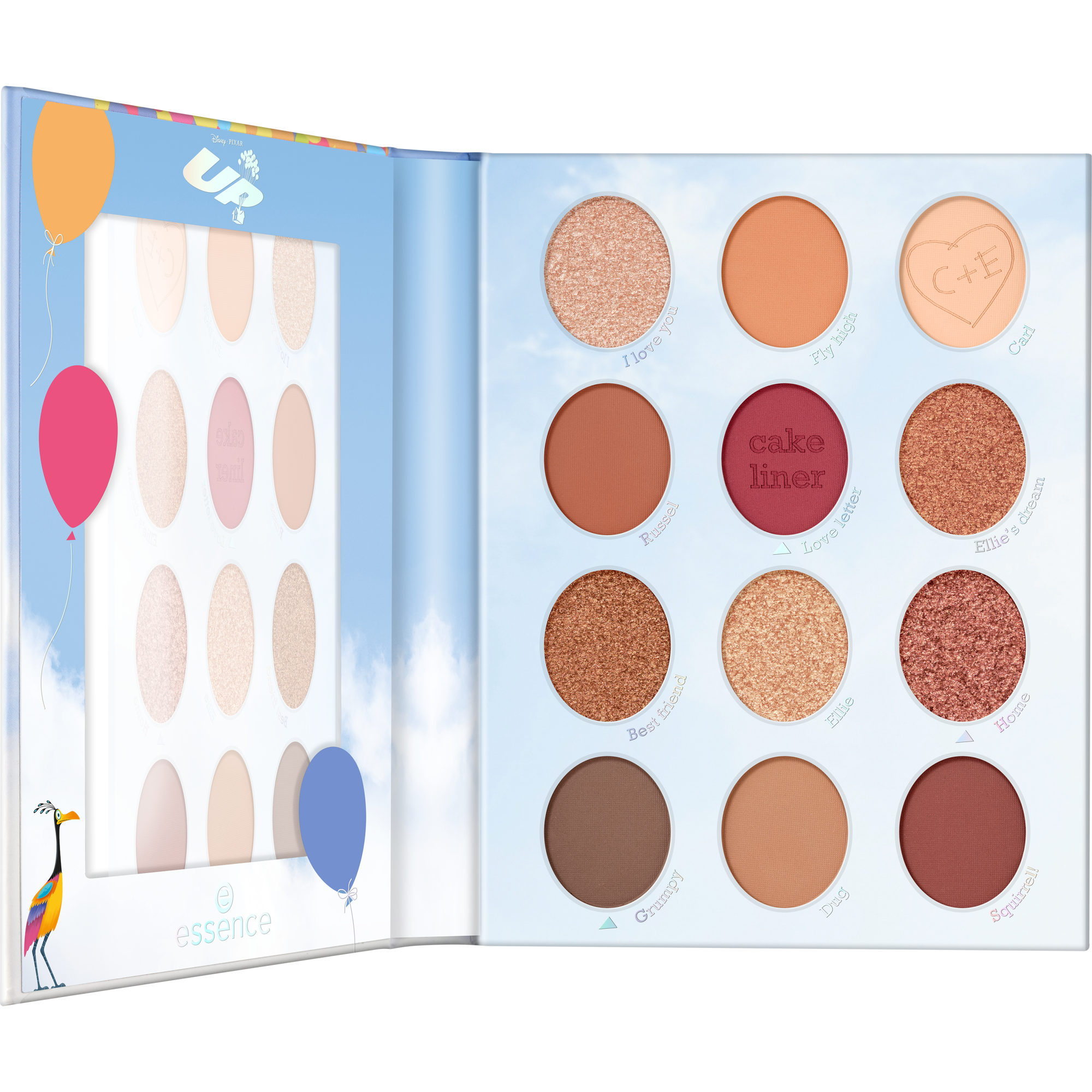 Essence Disney Pixar Up Eyeshadow Palette 12 Shades Matte Shimmery Metallic