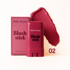 RubyBeautyBU Cream Blush Stick Lightweight Long-Wear Buildable Flush