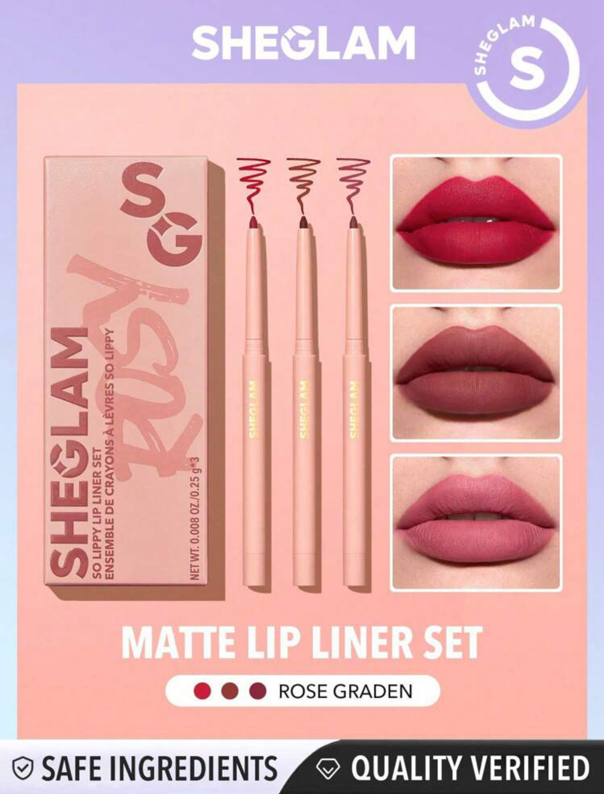 Sheglam so lippy lip liner set