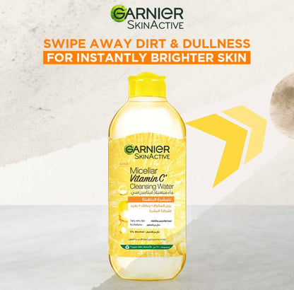 Garnier Vitamin C Micellar Water Facial Brightening Cleanser and Makeup Remover (400ml)