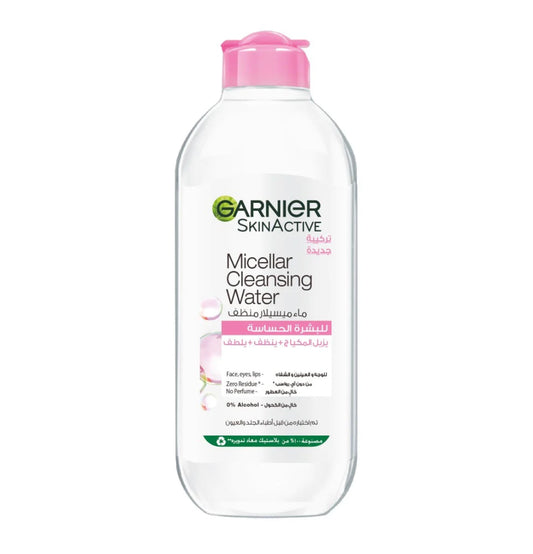 Garnier Micellar Water Facial Cleanser and Makeup Remover Pink for sensitive skin (2 sizes)