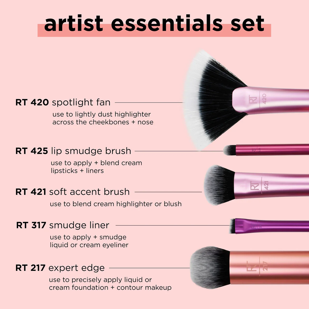 Real Techniques Artist Essentials Professional Makeup Brush Set by Real Techniques
