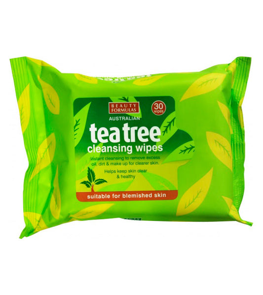 Beauty Formulas Australian Tea Tree Cleansing Wipes - 30 Wipes