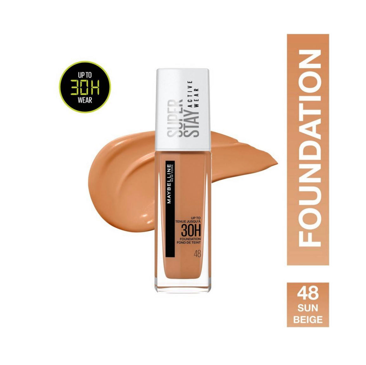 Maybelline Super Stay Full Coverage Liquid Foundation Active Wear Makeup,  Up To 30Hr Wear, Transfer, Sweat & Water Resistant, Matte Finish, Sun  Beige