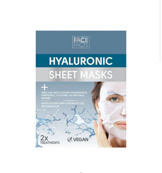 Face Facts Hyaluronic Sheet Mask - 2 Treatments