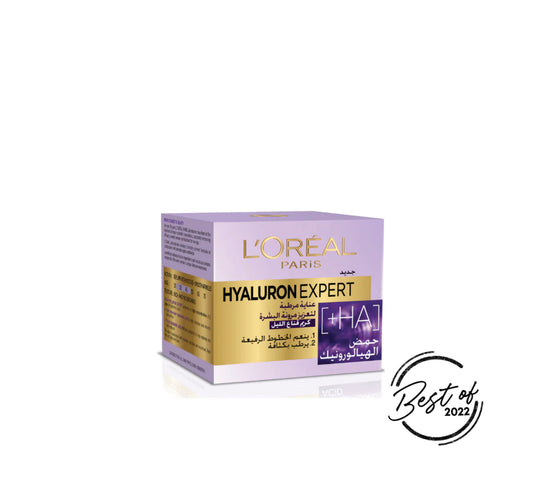 L'Oreal Paris Hyaluron Expert Moisturiser and Plumping Anti-Aging Night Cream with Hyaluronic Acid